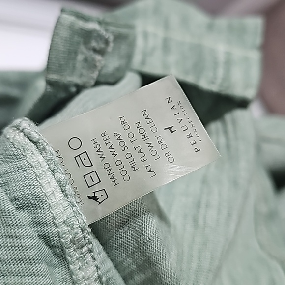 PERUVIAN CONNECTION Women's Long Sleeve Shirt Dress Green XS Lightweight Casual - Picture 6 of 8